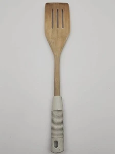Unbranded Wooden Kitchen Spatula/Turner White Grip Handle - Picture 1 of 14