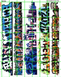 6059 DAVE'S DECALS BOXCAR URBAN WALL GRAFFITI HO SCALE 1:87 - Picture 1 of 4