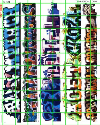 6059 DAVE'S DECALS BOXCAR URBAN WALL GRAFFITI HO SCALE 1:87 - Image 1 of 4