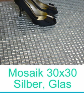 Floor Mosaic 30x30cm Silver Wall Mosaic Bathroom Tiles Stone BO-2 - Picture 1 of 1