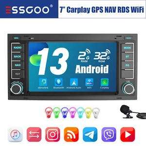 Autoradio Carplay Android 14 2+32G GPS für VW T5 Multivan Touareg Transporter - Bild 1 von 15