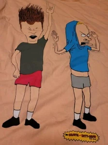 MTV's Beavis & Butthead Pink Langarm Herren T-Shirt Größe Large 90er TV Cartoon - Bild 1 von 6