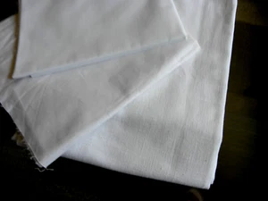 3 x tessuto cotone bianco vari mai usato - Foto 1 di 4