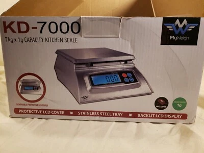 Báscula de alimentos de cocina KD-7000 gramos, peso mío, plateada nueva en caja abierta Foto 1 de 4