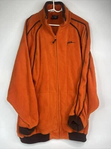 Vintage Fubu Sport Jacket Mens Large Orange Full Zip Up Fleece Jacket Vtg Large - Picture 1 of 8