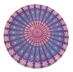 72" Mandala Round Beach Tapestry Hippie Throw Yoga Mat Art Towel Indian Roundie - Picture 1 of 3