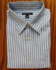 Banana Republic shirt size L nylon cotton striped long sleeved chest pocket WF - Picture 1 of 4