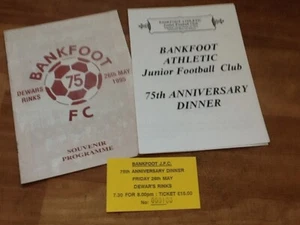 PROGRAMA, MENÚ Y BOLETO BANKFOOT JUNIORS 75 ANIVERSARIO - FREEPOST UK - Imagen 1 de 9