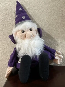 Folktails Folkmanis Plüsch Handpuppe Zauberer Hexenmeister 21 Zoll lila Gewand Stofftier - Bild 1 von 8