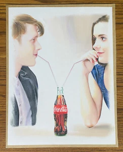 COCA COLA ORIGINAL ART SWEETHEART ILLUSTRATION Girl Boy Young Couple Love Ad New - Picture 1 of 3