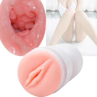 Men-Masturbators-Realistic-Pocket-Pussy-Soft-Vagina-Masturbation-Cup_Lubricants - Image 1 of 4