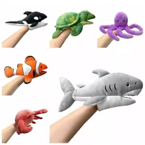 Movable Mouth Plush Shark Puppet Hand Doll Sea Animal Puppets Role-Playing - Picture 1 of 18