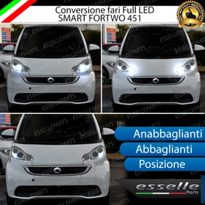 CONVERSIONE FARI FULL LED SMART FORTWO 451 LED 18400 LUMEN CANBUS BIANCO - Foto 1 di 4
