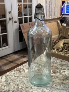 Vintage klare aqua geprägte Glas Krone Top Moxie Sodaflasche MOXIE - Bild 1 von 11