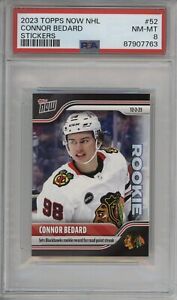 2023 Topps Now NHL Stickers #52 Connor Bedard RC Rookie PSA 8 NM-MT