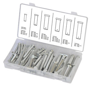 60pc Clevis Pin  Assortment 21 Different Sizes in Storage Case Kit