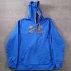 Under Armour Hoodie Sweatshirt Mens XL Storm Loose Fit Blue Gray Logo Pullover