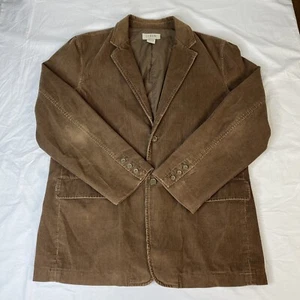 Vintage J Crew Men's L Blazer Corduroy Brown Single Breast Lined Sports Coat - Picture 1 of 9