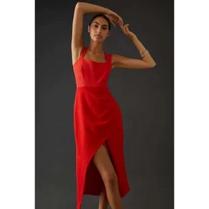 Maxi Vestido Maeve Anthropologie Cuello Cuadrado Rojo Sin Mangas Talla 12 Nuevo con Etiquetas - Imagen 1 de 7