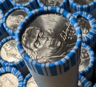 1) ROLL-2024-P JEFFERSON NICKELS  BU/Uncirculated-ORIGINAL BANK WRAPPED ROLLS!!! - Image 1 of 3