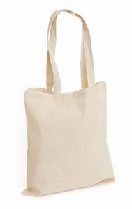 10 Haut Qualité Paquet 100% Premium Toile Coton Shopping Épaule Sac BAGS Beige - Picture 1 of 1