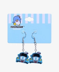 Esmoquin Sanrio Sam Azul Coche de Carreras 2" Pendientes Colgantes Nuevos Hello Kitty Joyería - Imagen 1 de 2