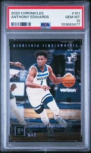 2020-21 Panini Chronicles #101 Anthony Edwards RC-Rookie classificato PSA 10 gemme ottime condizioni - Foto 1 di 1