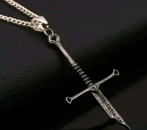 Lord Of The Rings Narsil Anduril Aragorn Sword Necklace Chain - Picture 1 of 2