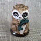 Franklin Mint Friends Of The Forest Vintage Thimble Racoon  1982