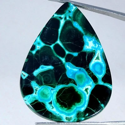 44,80 quilates. Piedra preciosa cabujón pera malaquita azurita 100 % natural 29X39X4 mm Foto 1 de 4