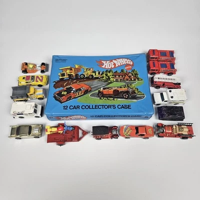 Vtg 1980 Hot Wheels Mattel 24 Car Collector's Case + 1 Redline & 13 Diecast Cars - Image 1 of 4