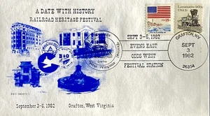 1982 Grafton West Virginia Railroad Heritage Festival Even East Odds West Cancel - Picture 1 of 1