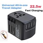 Fast Charging Universal Travel Adapter 22.5W All-in-one with 4 USB Ports