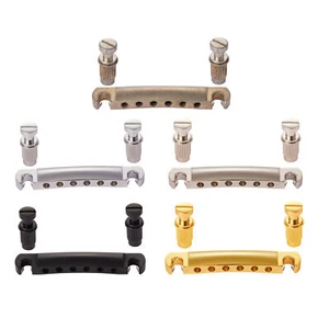 Guitar Tune-O-Matic Tailpiece Bridge Stop Bar w/ Clips for Epiphone Les Paul/SG - Picture 1 of 23