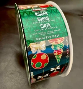 Kirkland Drahtkante schwarz mit Ornamenten Band 2,5" x 50 Yards neu versiegelte Rolle - Bild 1 von 1