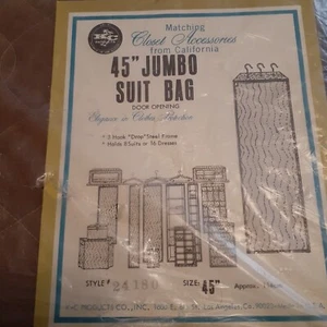 Vintage Jumbo 45" Suit Dresses Bag Hanging Storage Quilted Made in the USA NOS - Picture 1 of 7