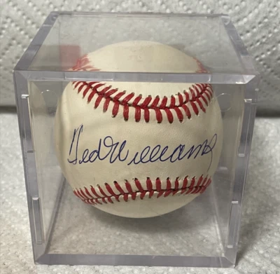 TED WILLIAMS SIGNED AUTOGRAPHED BASEBALL BOSTON RED SOX RAWLINGS OFFICIAL BALL - Image 1 of 4