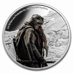 Niue - 2022 - Moneda de Plata a Prueba de 1 OZ - El Señor de los Anillos Guerrero Enano Gimli - Imagen 1 de 10