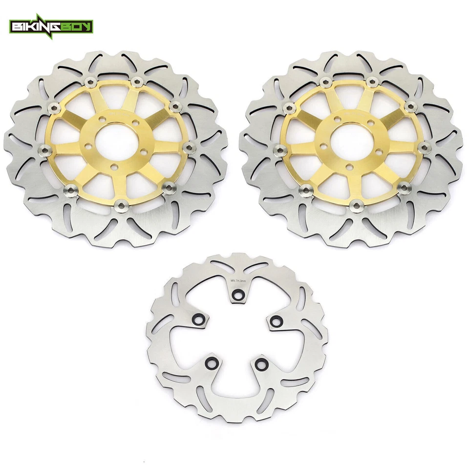 for Kawasaki 2 Front 1 Rear Brake Rotors Discs ZXR NINJA 750 1989-1995 1994 1993 Foto 1 de 4