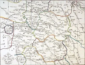 Grande carte dépliante: POUR SERVIR à la CAMPAGNE de 1814 -Gravure 19eme siècle - Picture 1 of 2