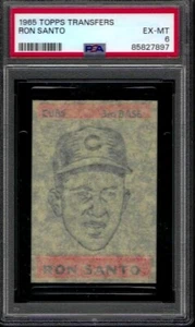 PSA 6 - 1965 Topps Transfers - Ron Santo Chicago Cubs HOF - Bild 1 von 2