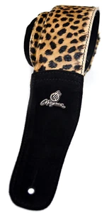 Magma Leathers 2.52" Delux Argentinean WHITE CHEETA Chamois Leather Guitar Strap - Picture 1 of 1