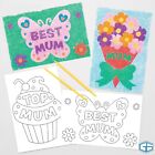 Baker Ross Mothers Day Sand Art Pictures Craft Kit For Kids - Pack Of 8