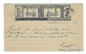 Late 1800's Postcard Steam Pumps Posted - Picture 1 of 2