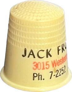 Jack Frost Co., Inc., South Bend, Indiana Collectible plastic Thimble