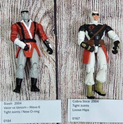 2005 GI Joe Venom Valor Cobra Ninjas SLICE & SLASH  New O-rings - Image 1 of 2