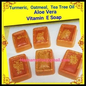 Kurkuma Haferflocken Teebaumöl Aloe Vera Vitamin E Seife Hauttherapie Seife X 5 - Bild 1 von 1
