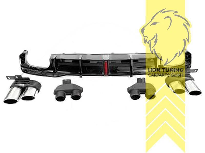 Heckansatz Heckspoiler Diffusor für Audi A7 4K C8 schwarz chrom mit Reflektor fü - Bild 1 von 1