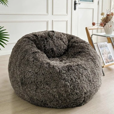 Funda de silla bolsa de frijoles mullida sin relleno, bolsa de frijoles de peluche de piel sintética suave... Foto 1 de 4