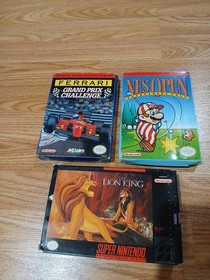 Nintendo FERRARI Grand Prix Challenge & NES OPEN GOLF + Supernintendo LION KING